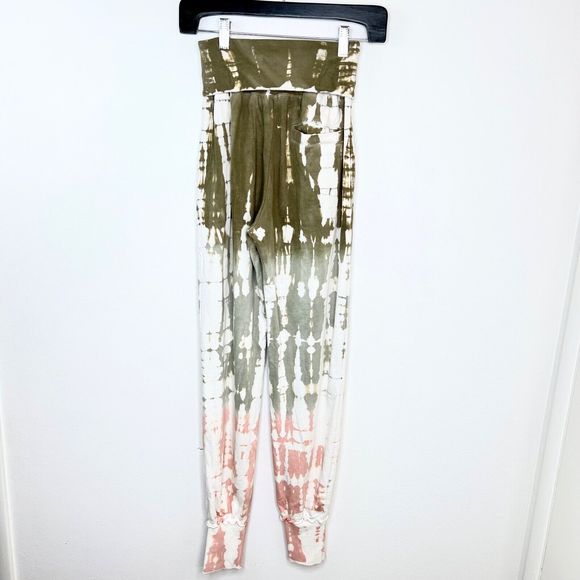 Young Fabulous & Broke Groove Jogger Pants S Ombre Tie Dye Green Pink Sweatpants - Picture 7 of 9